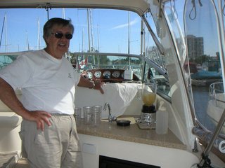 Captain Steve showing off his blender